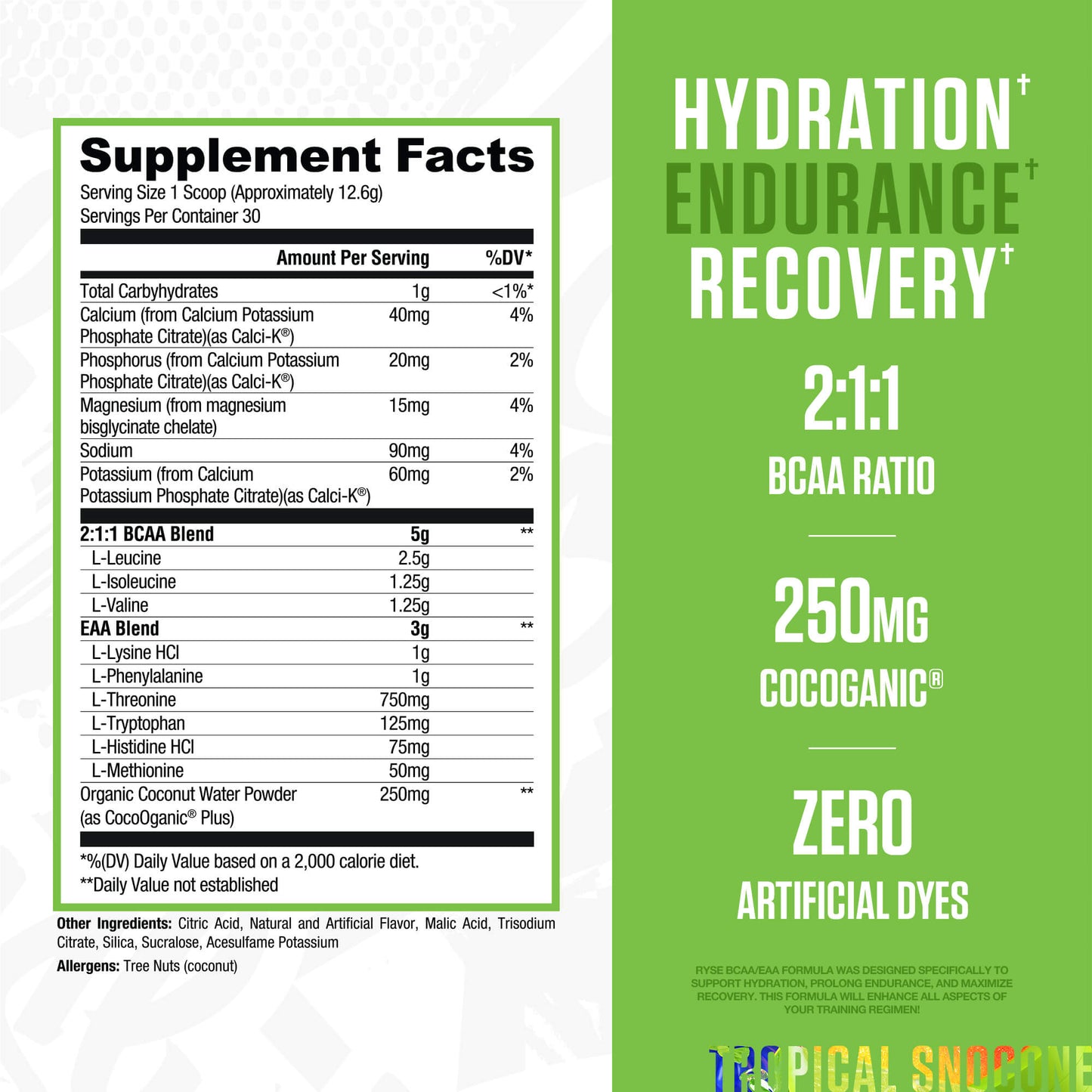 BCAA + EAA Tropical Snocone - RYSE Supplements