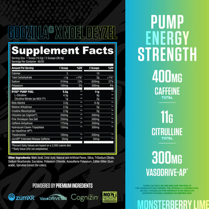 Godzilla Pre-Workout | RYSE Supps Monsterberry Lime - RYSE Supplements