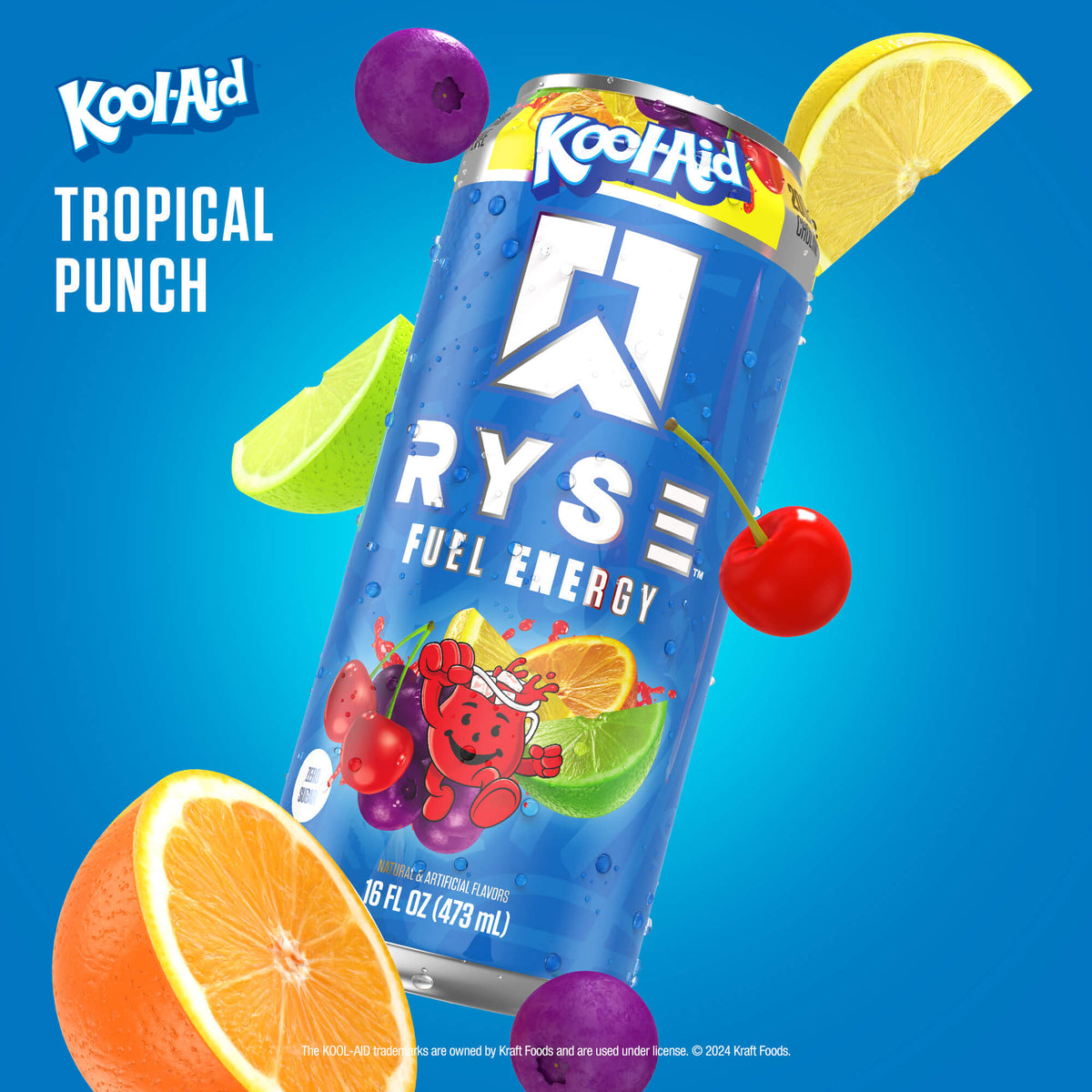 RYSE Fuel Energy Drink 16 fl oz Cans (12-Pack) Tropical Punch - RYSE Supplements