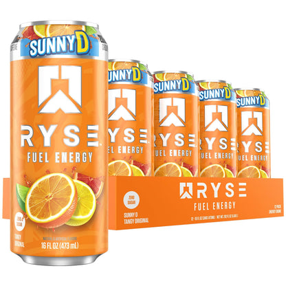 RYSE Fuel Energy Drink 16 fl oz Cans (12-Pack) SunnyD Tangy Original - RYSE Supplements