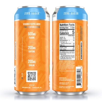 RYSE Fuel Energy Drink 16 fl oz Cans (12-Pack) SunnyD Tangy Original - RYSE Supplements