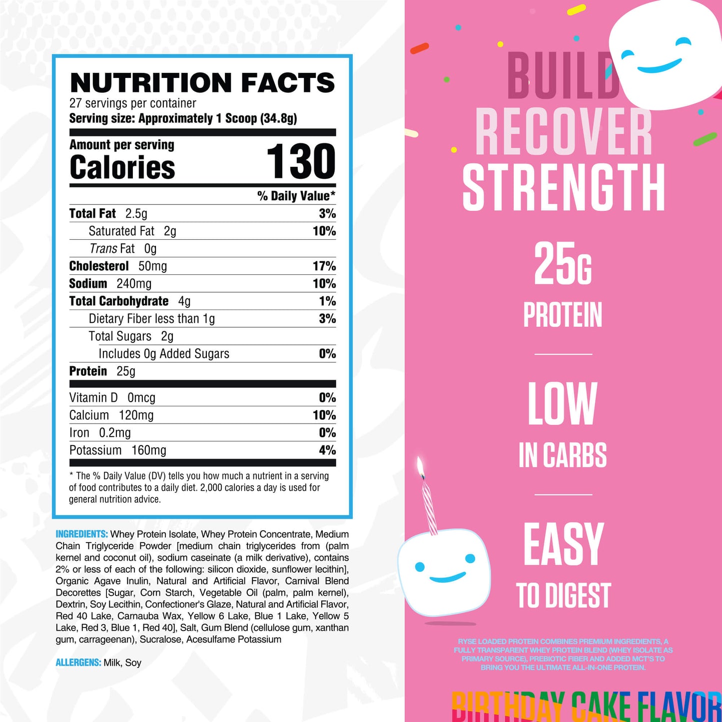 Loaded Protein Jet-Puffed™ Birthday Cake - RYSE Supplements