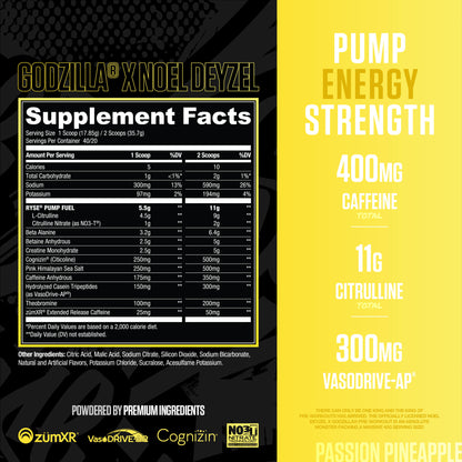 Godzilla Pre-Workout | RYSE Supps Passion Pineapple - RYSE Supplements