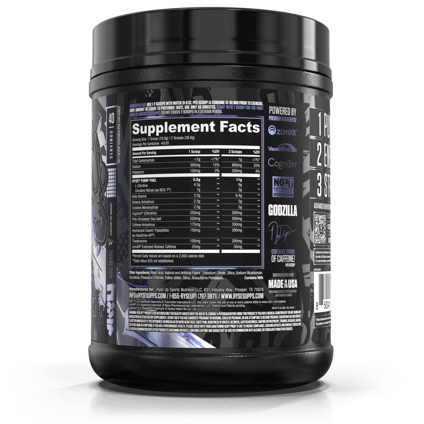 Godzilla Pre-Workout | RYSE Supps Blue Raspberry - RYSE Supplements