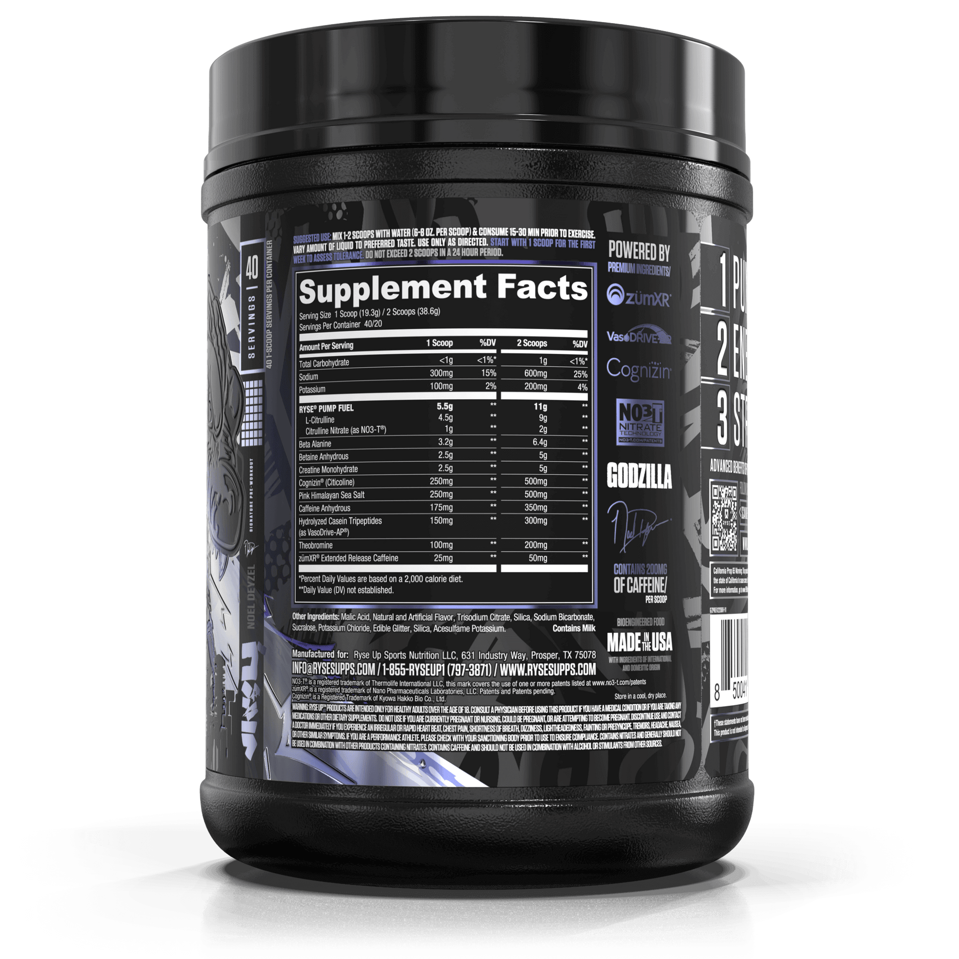 Godzilla Pre-Workout | RYSE Supps Blue Raspberry - RYSE Supplements