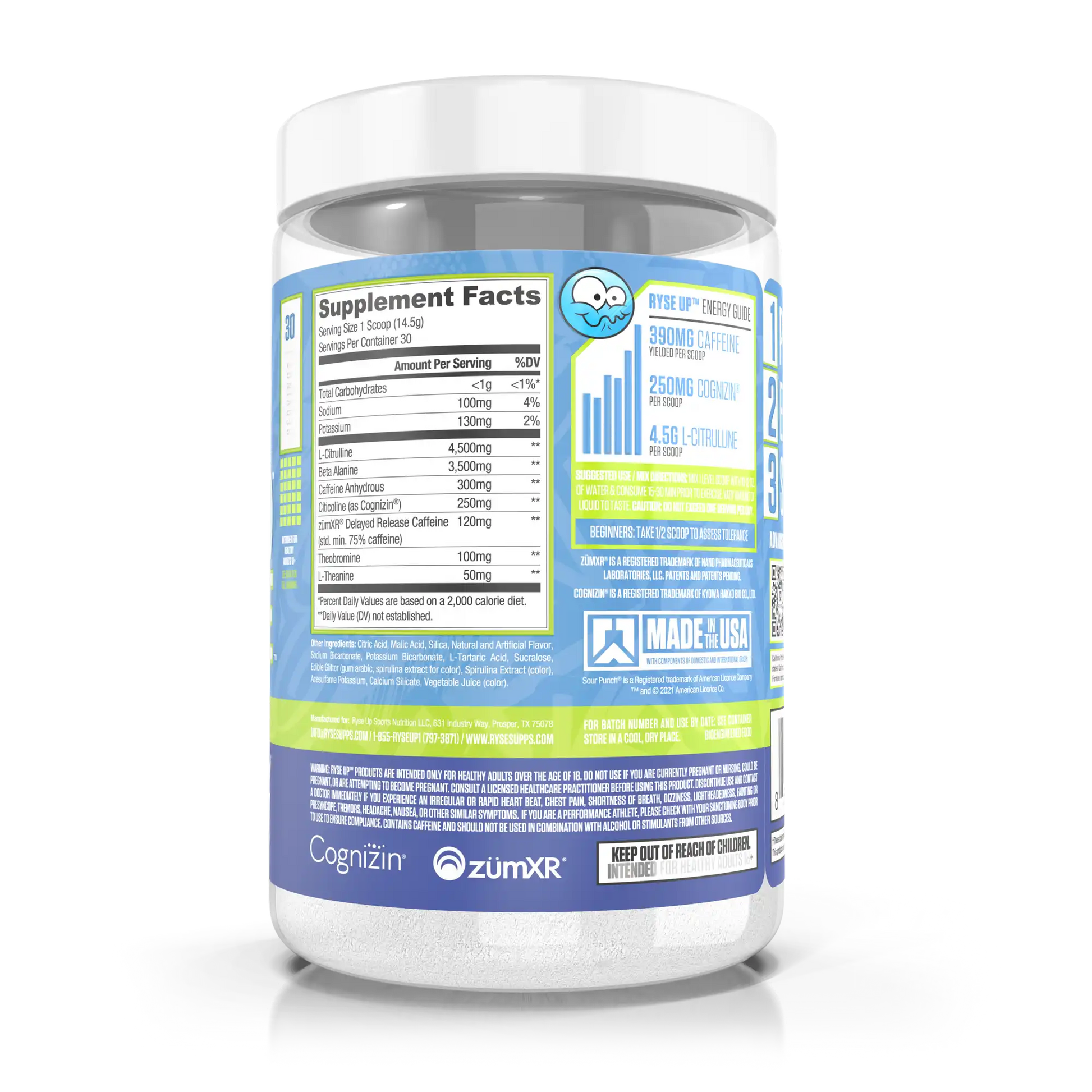 Loaded Pre Sour Punch® Sour Blue Raz - RYSE Supplements