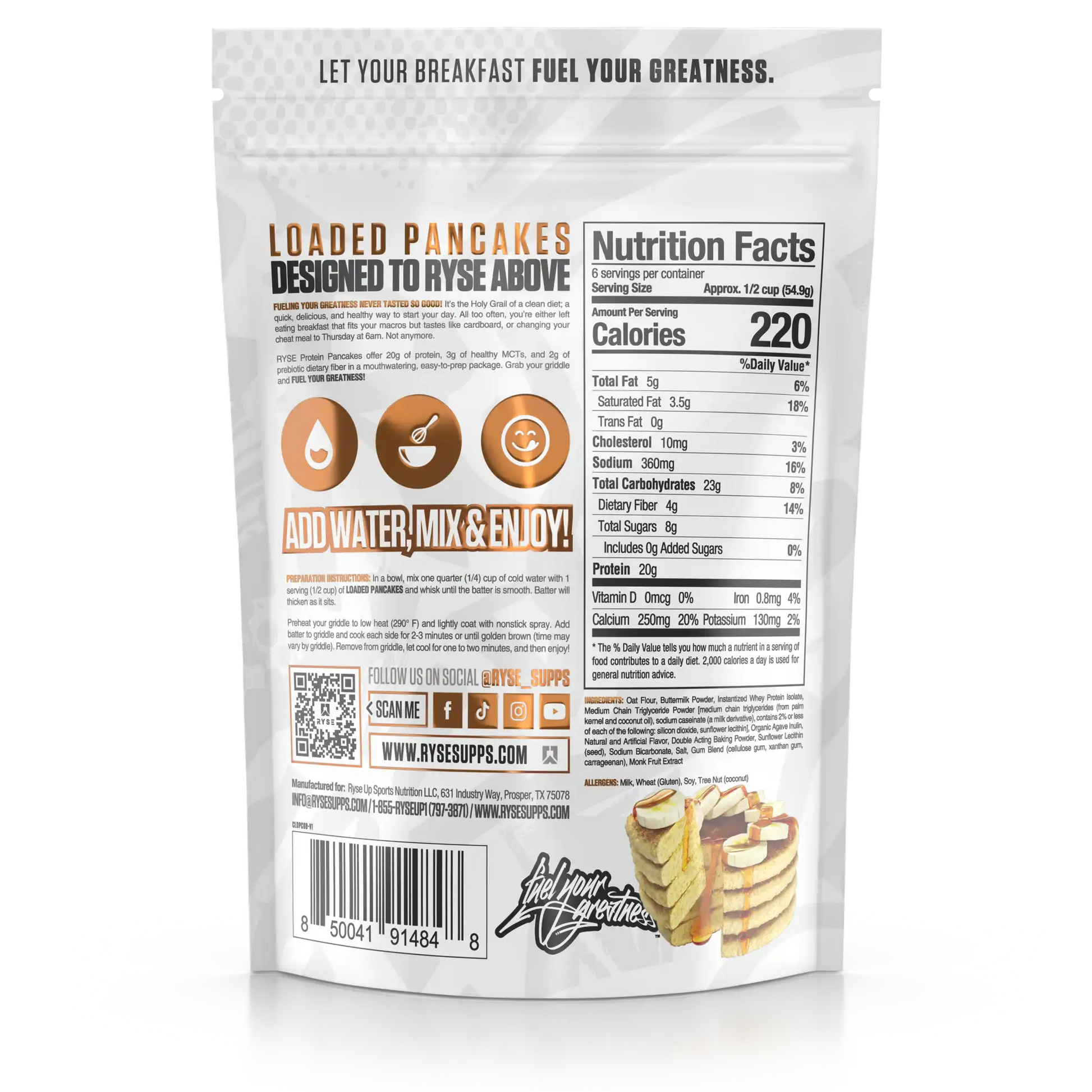 Protein Pancakes Banana - RYSE Supplements
