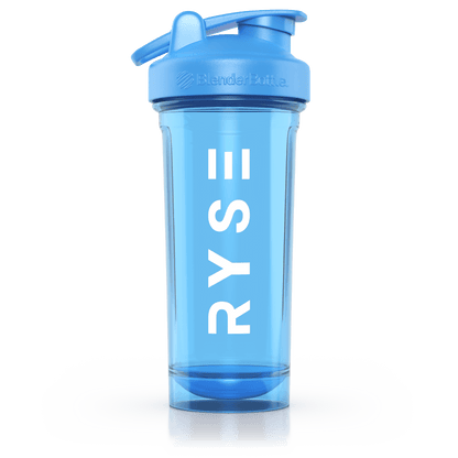 RYSE x Blender Bottle Blue Clear / Vertical Logo (28oz) - RYSE Supplements