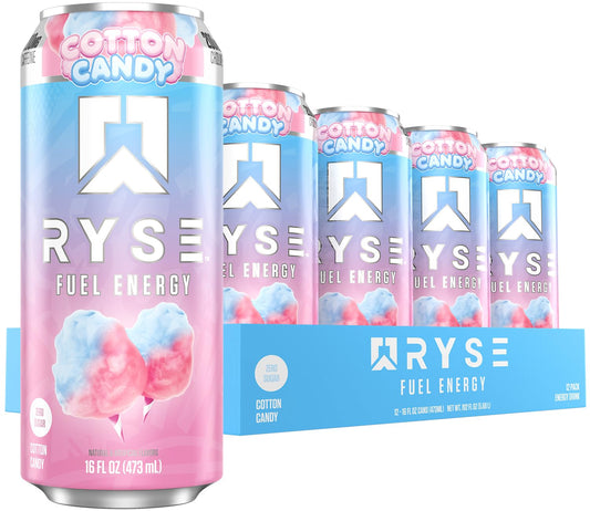 RYSE Fuel Energy Drink 16 fl oz Cans (12-Pack) Cotton Candy - RYSE Supplements