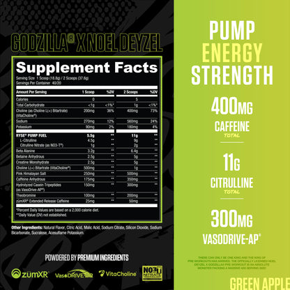 Godzilla Pre-Workout | RYSE Supps Green Apple - RYSE Supplements