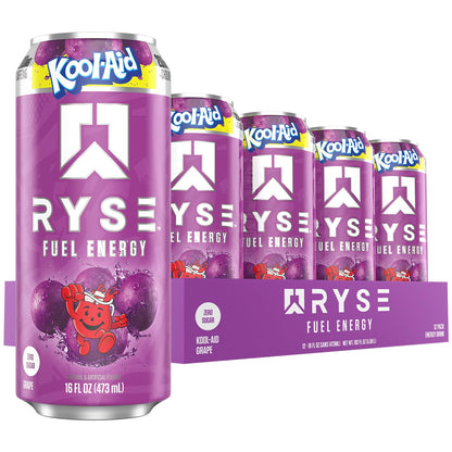 RYSE Fuel Energy Drink 16 fl oz Cans (12-Pack) Grape Energy Drink - RYSE Supplements
