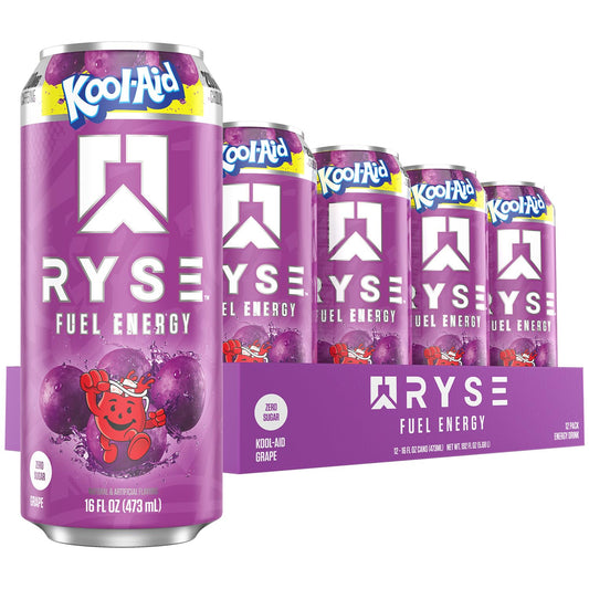 RYSE Fuel Energy Drink 16 fl oz Cans (12-Pack) Grape Energy Drink - RYSE Supplements