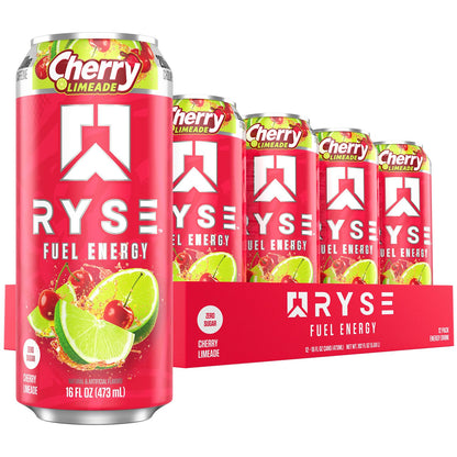 RYSE Fuel Energy Drink 16 fl oz Cans (12-Pack) Cherry Limeade Energy Drink - RYSE Supplements