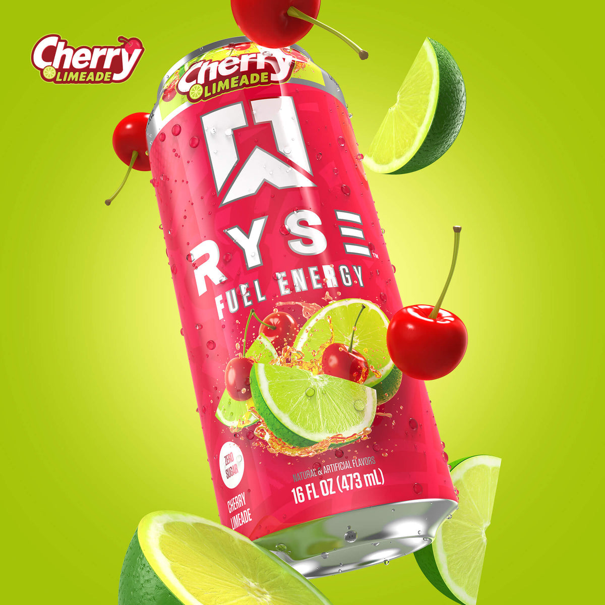 RYSE Fuel Energy Drink 16 fl oz Cans (12-Pack) Cherry Limeade Energy Drink - RYSE Supplements