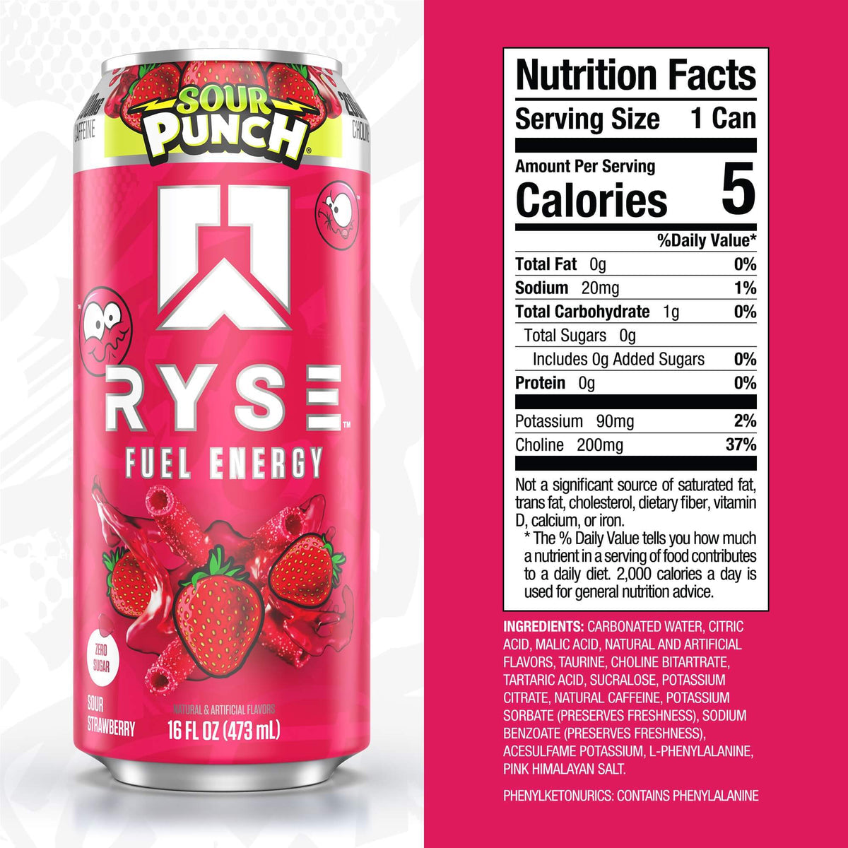RYSE Fuel Energy Drink 16 fl oz Cans (12-Pack) Cherry Limeade - RYSE Supplements