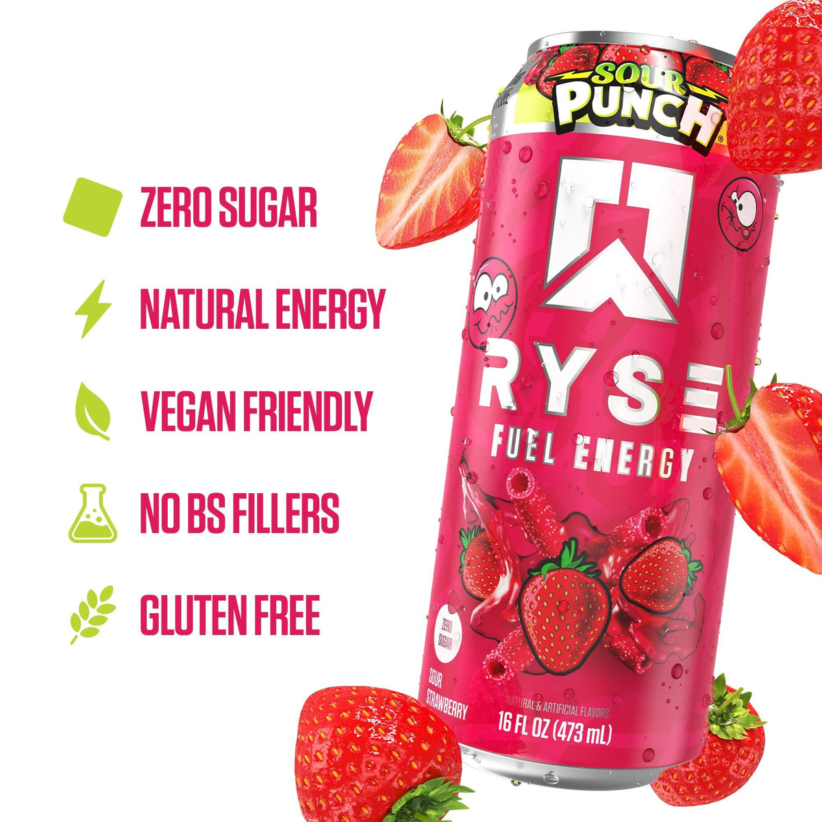 RYSE Fuel Energy Drink 16 fl oz Cans (12-Pack) Cherry Limeade - RYSE Supplements