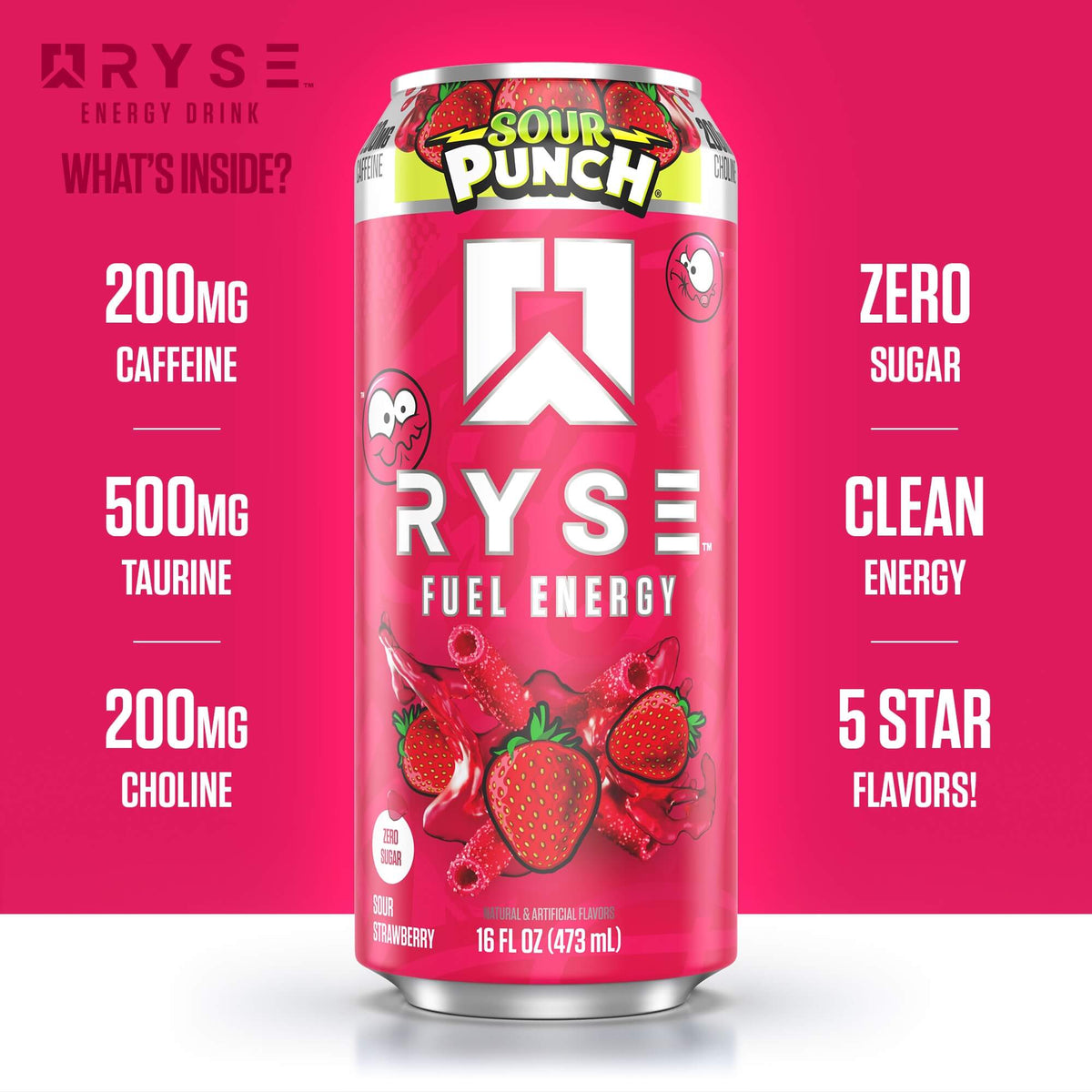 RYSE Fuel Energy Drink 16 fl oz Cans (12-Pack) Cherry Limeade - RYSE Supplements