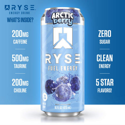 RYSE Fuel Energy Drink Arctic Berry (12 Pack) - RYSE Supplements