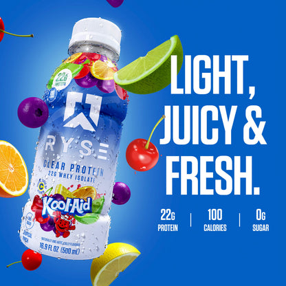 Clear Whey RTD Protein (12 Pack) Tropical Punch Protein Drink - RYSE Supplements