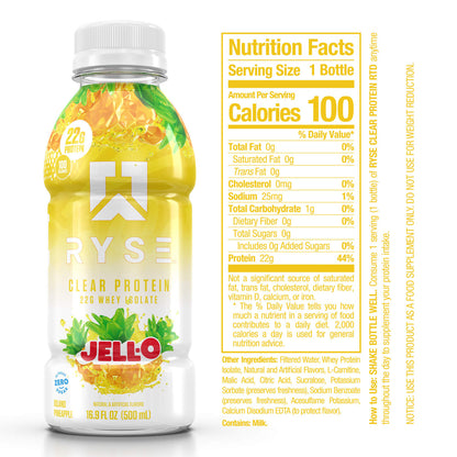 Clear Whey RTD Protein (12 Pack) Island Pineapple Protein Drink - RYSE Supplements