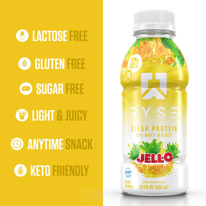 Clear Whey RTD Protein (12 Pack) Island Pineapple Protein Drink - RYSE Supplements