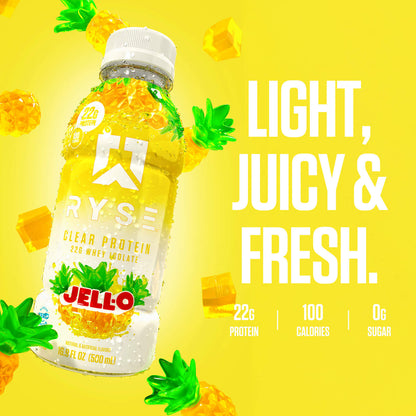 Clear Whey RTD Protein (12 Pack) Island Pineapple Protein Drink - RYSE Supplements