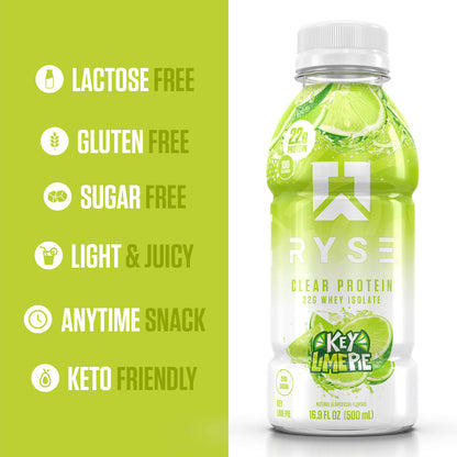 Clear Whey RTD Protein (12 Pack) Key Lime Pie Protein Drink - RYSE Supplements