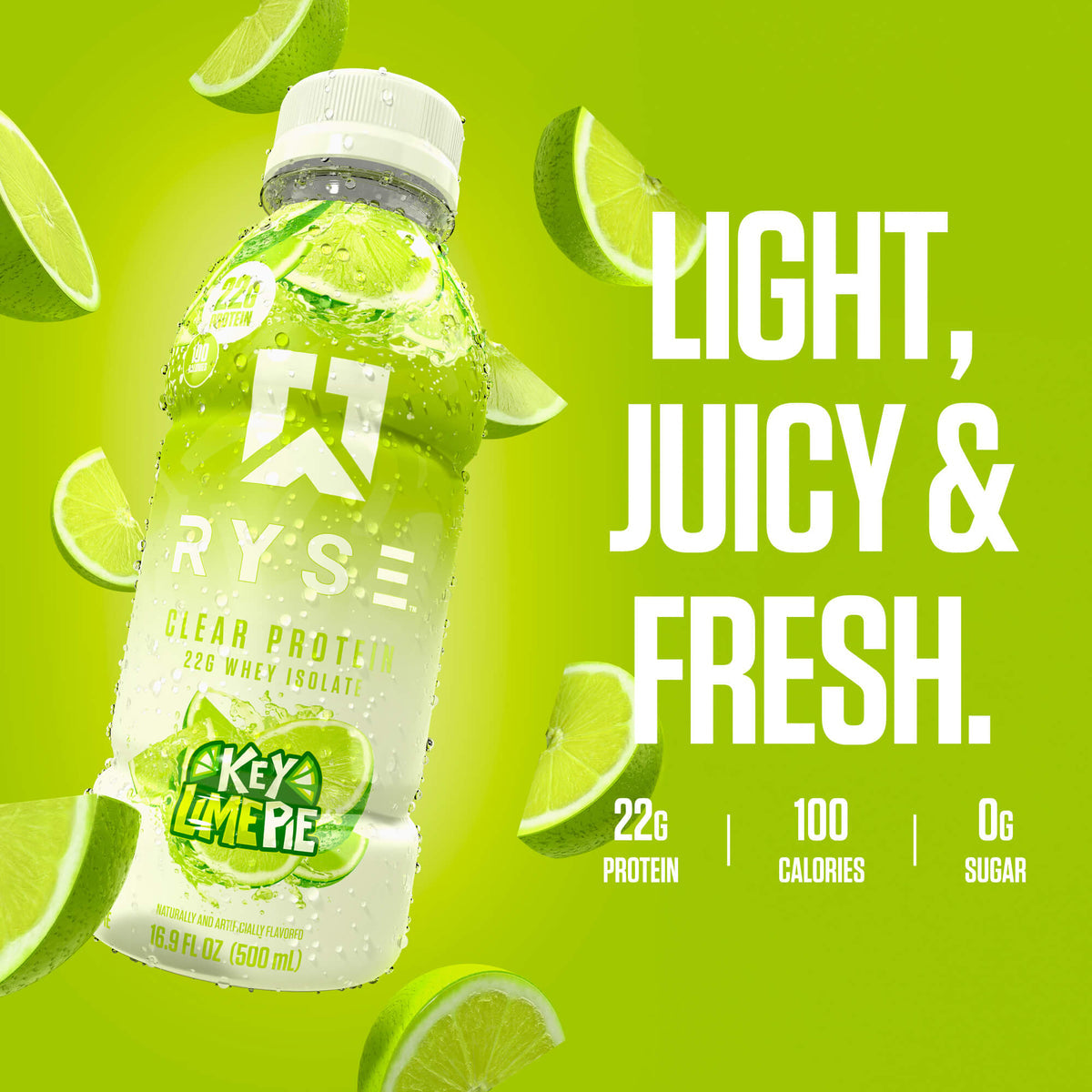 Clear Whey RTD Protein (12 Pack) Key Lime Pie Protein Drink - RYSE Supplements