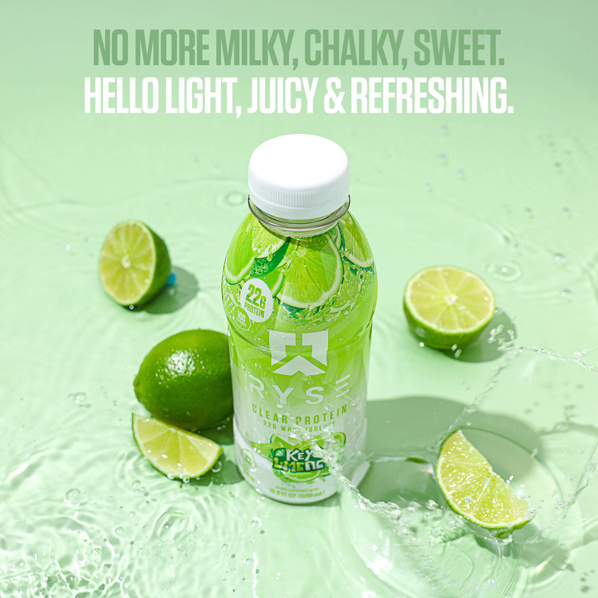 Clear Whey RTD Protein (12 Pack) Key Lime Pie Protein Drink - RYSE Supplements