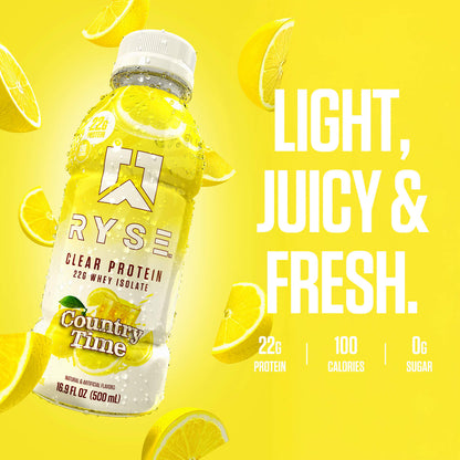 Clear Whey RTD Protein (12 Pack) Lemonade Protein Drin - RYSE Supplements