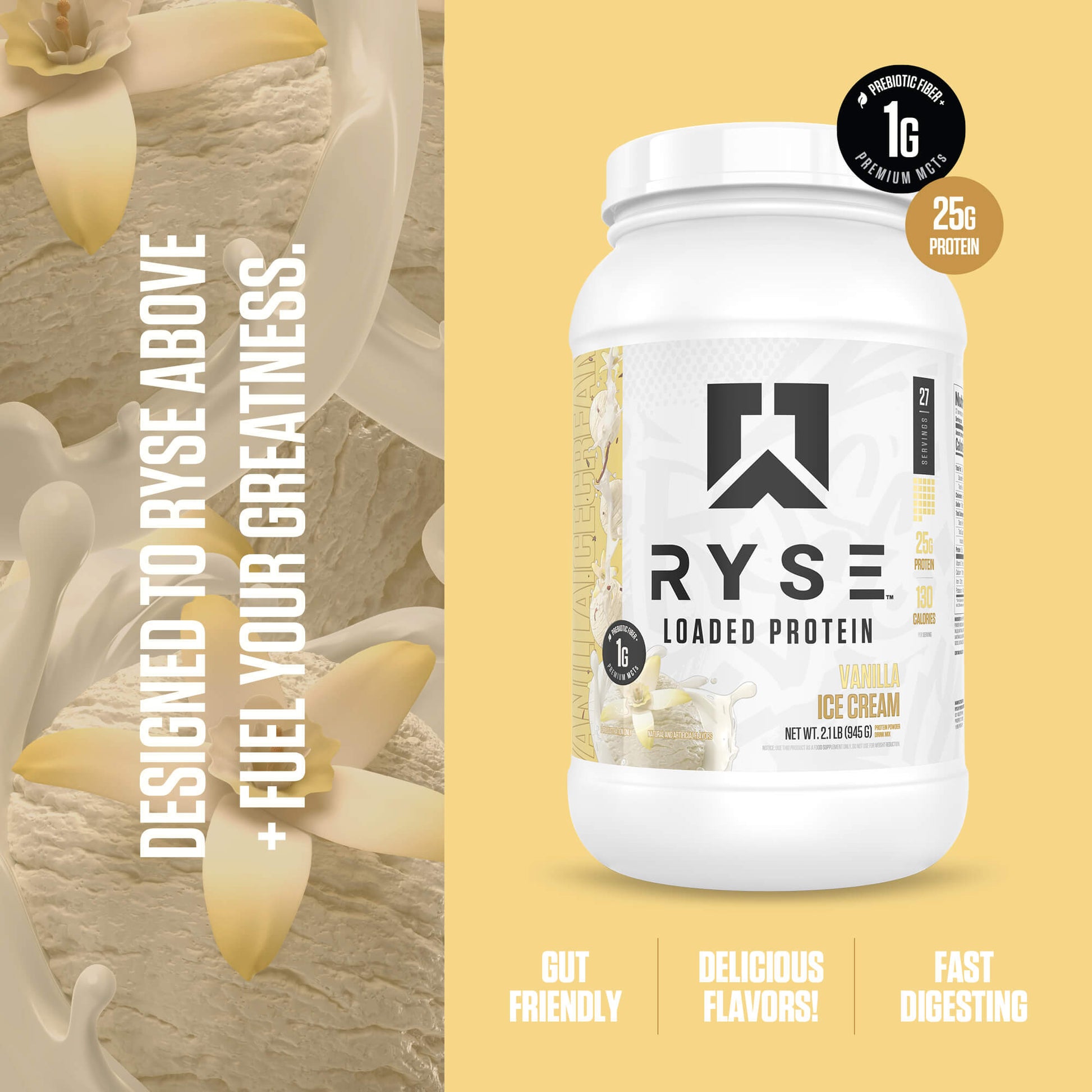 Loaded Protein Vanilla Ice Cream - RYSE Supplements