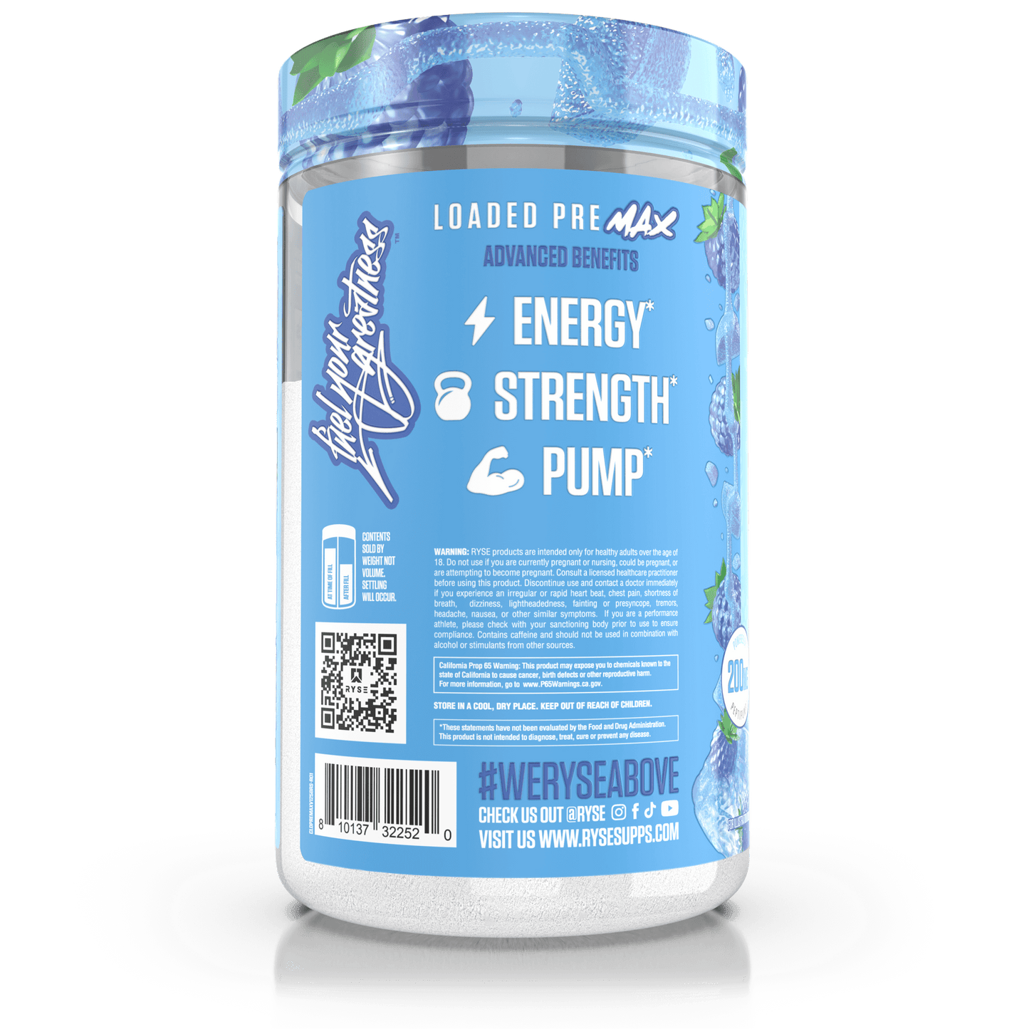 Loaded Pre Max Blue Razz Slush - RYSE Supplements