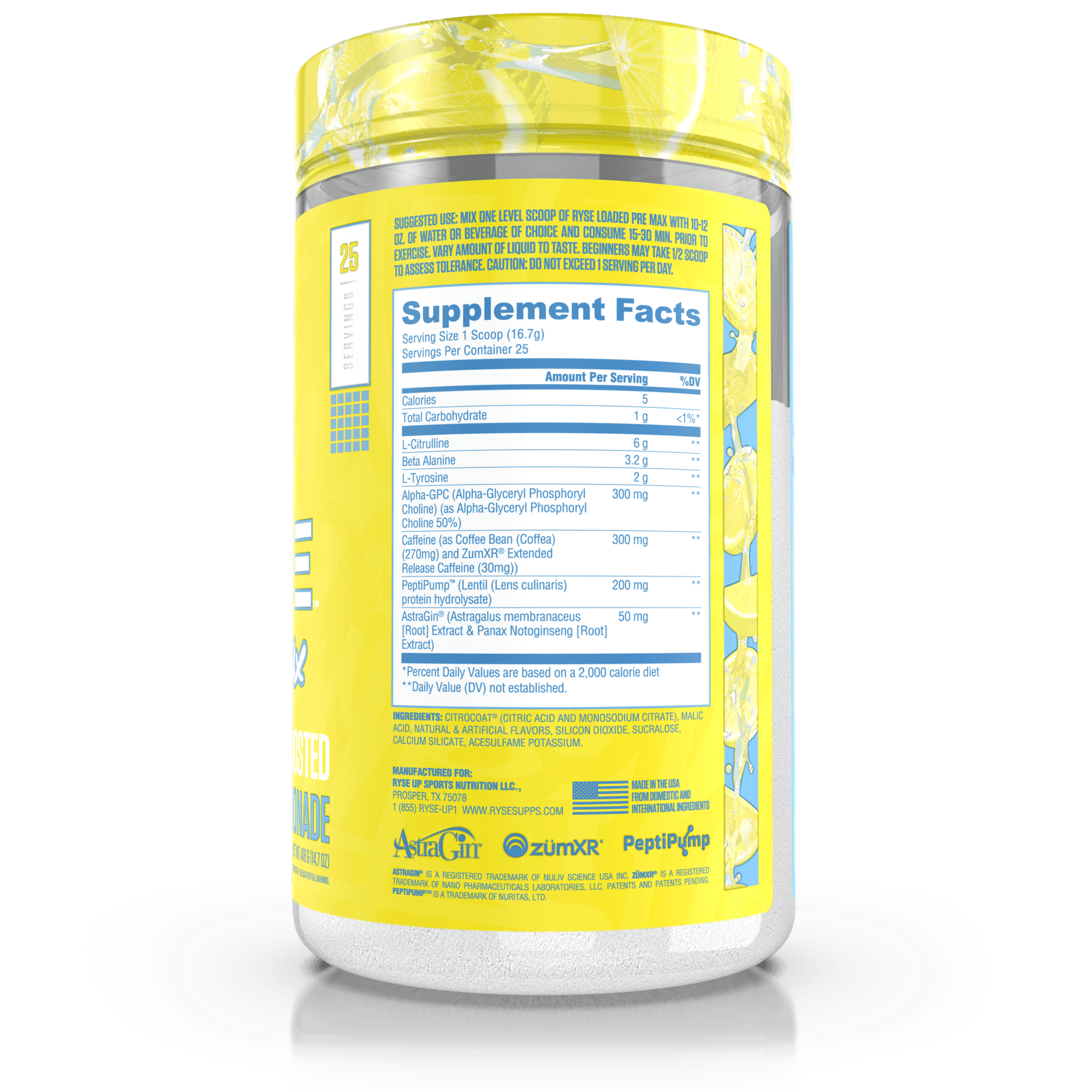 Loaded Pre Max Frosted Lemonade - RYSE Supplements