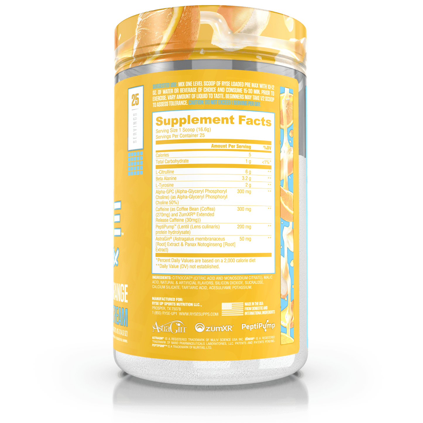 Loaded Pre Max Orange Cream - RYSE Supplements