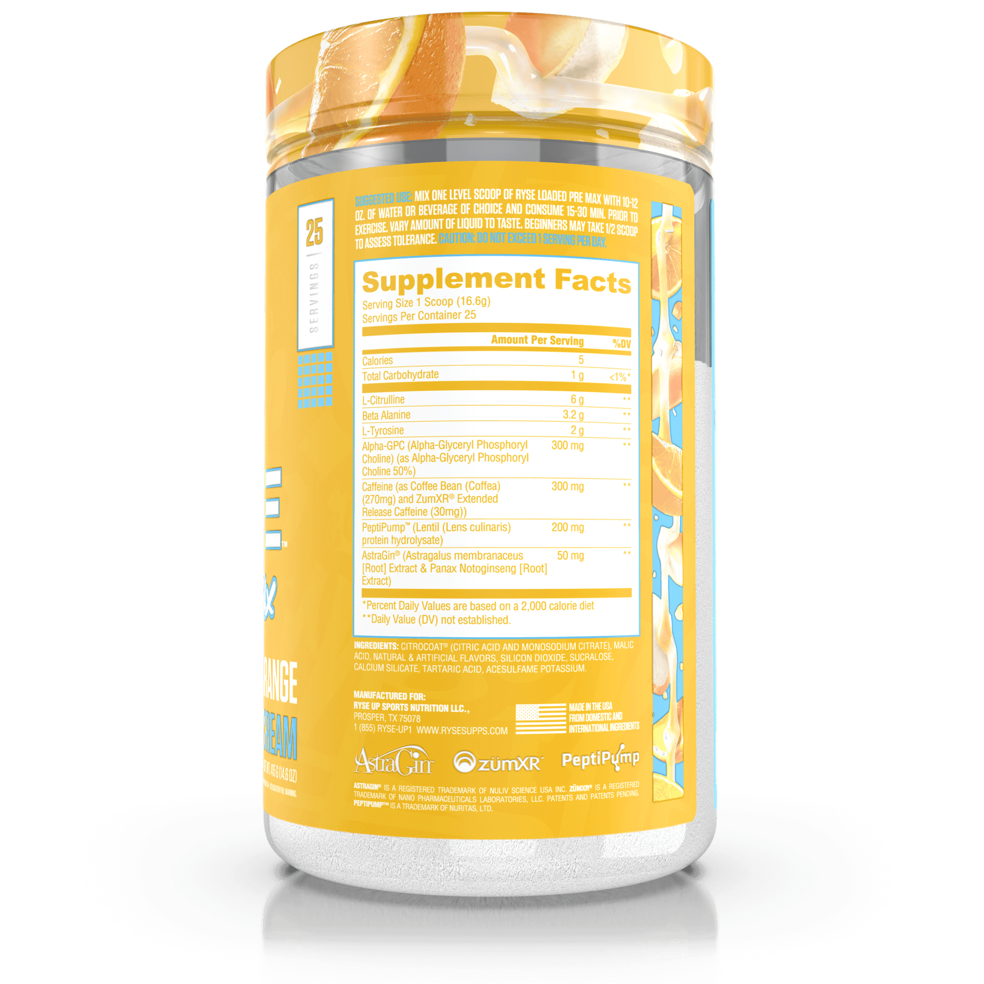 Loaded Pre Max Orange Cream - RYSE Supplements
