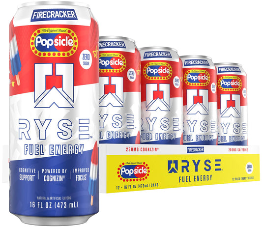 RYSE Fuel Energy Drink 16 fl oz Cans (12-Pack) Firecracker Energy Drink - RYSE Supplements