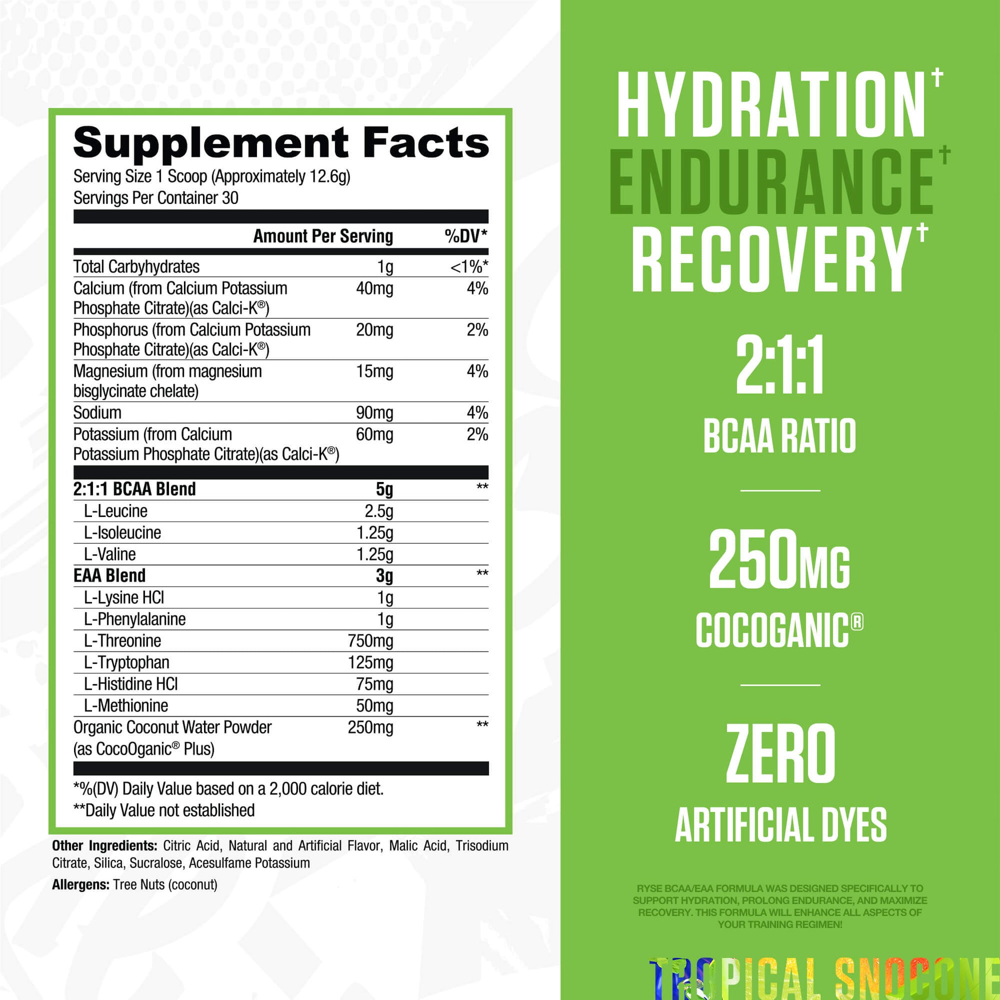 BCAA + EAA Tropical Snocone - RYSE Supplements